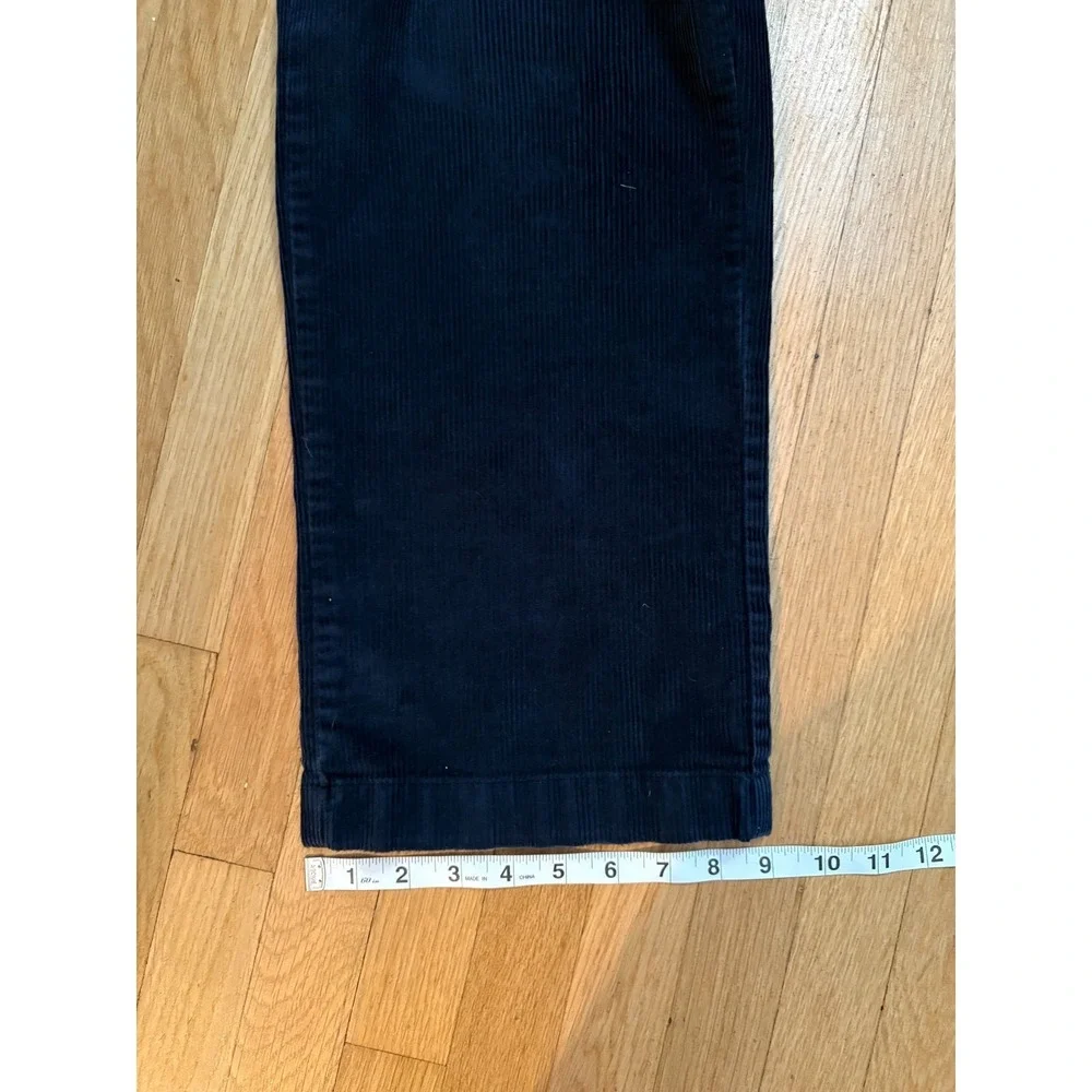 LL Bean Navy Corduroy Pants Mens 36x32 Straight Leg Stretch Casual Cords